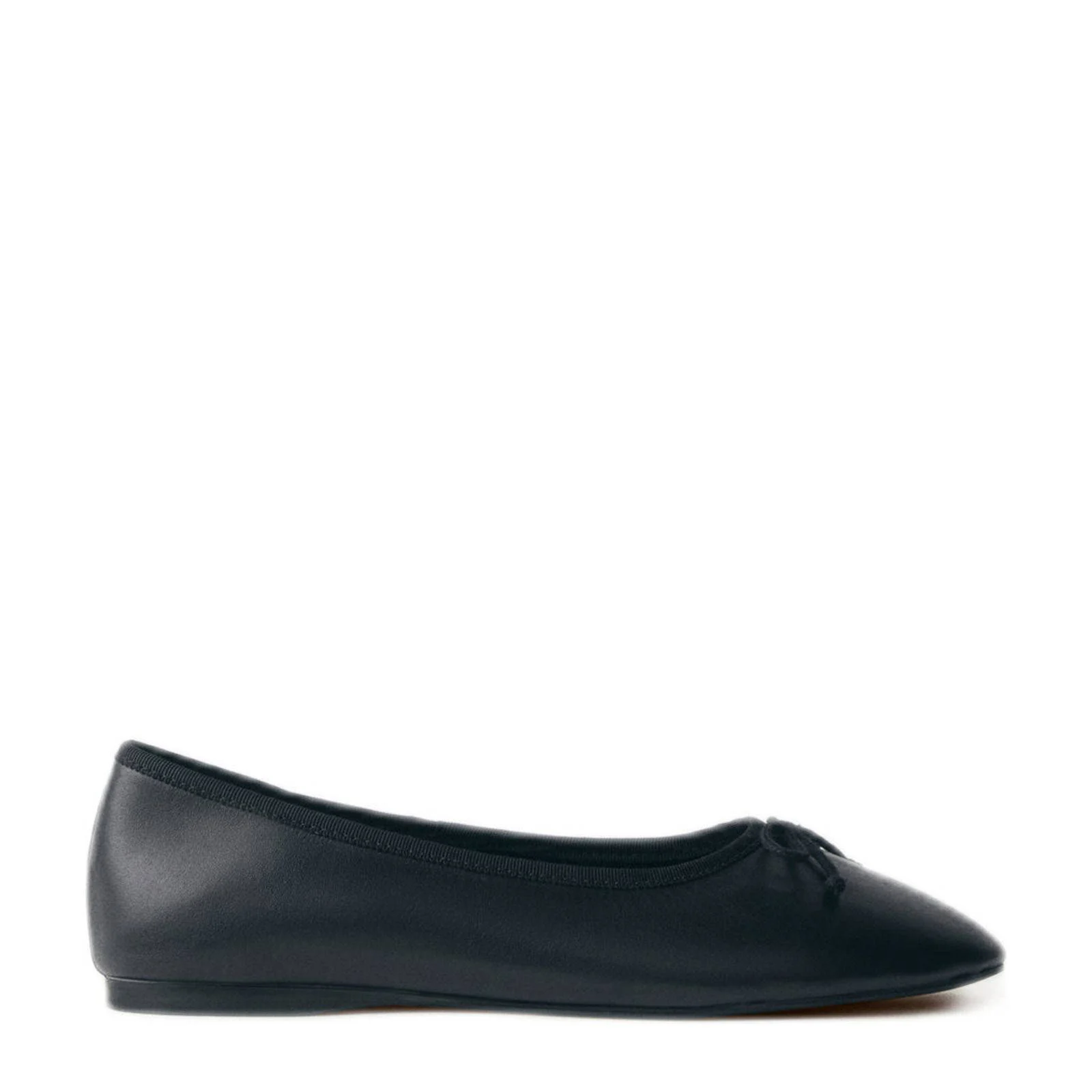 Mango leren ballerina's zwart