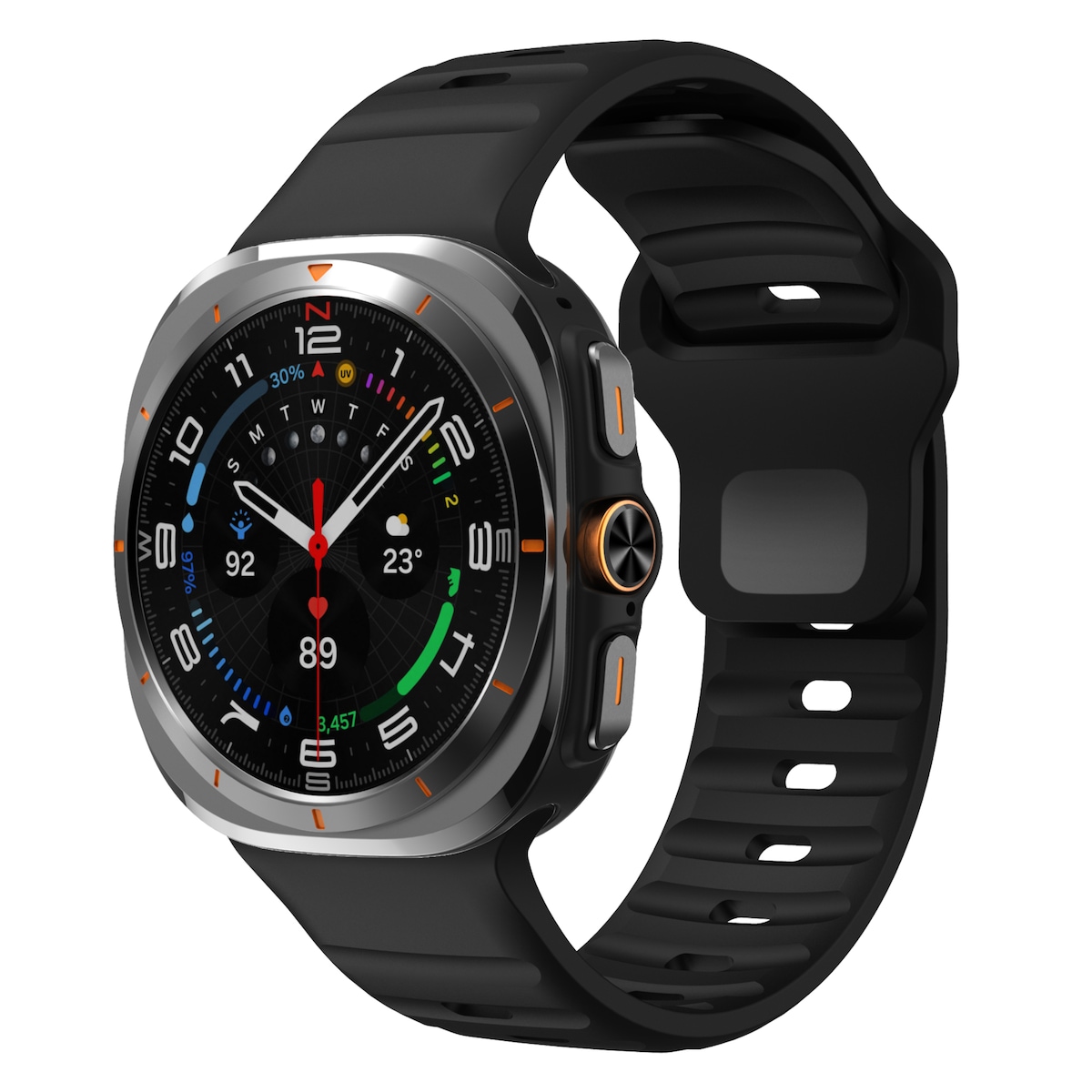 Silikonklokkerem for Samsung Galaxy Watch Ultra 47 mm Sort