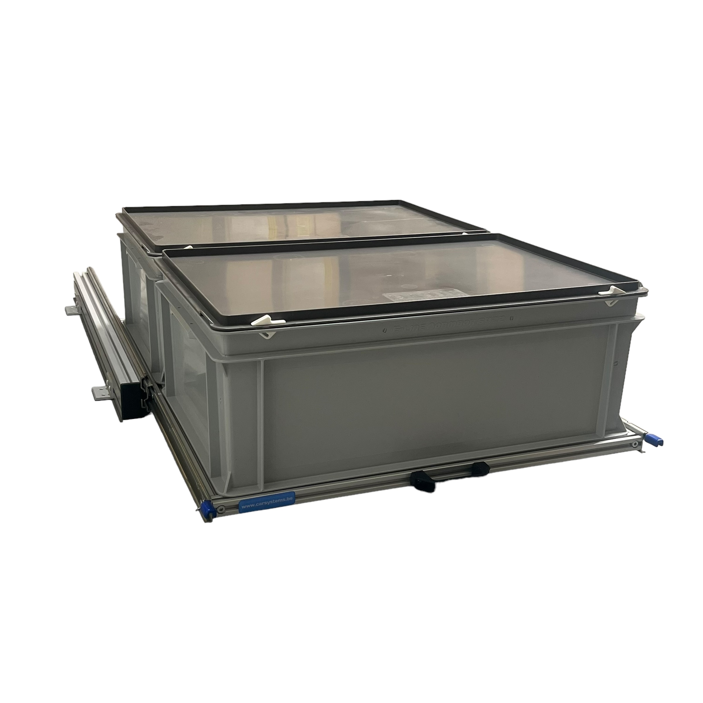 Aluminium schuifframe 80x60 cm met 2 bakken en deksel