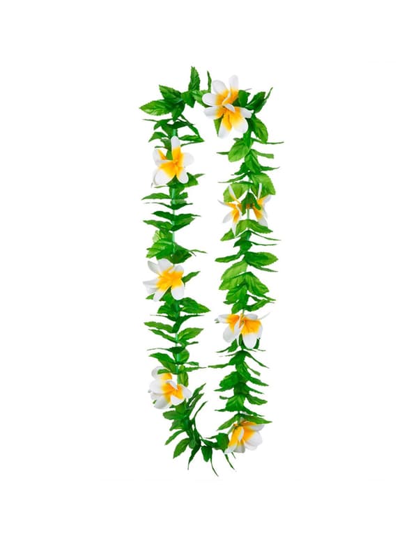 Hvitt og grønt blomsterkjede for voksne.Size-One size