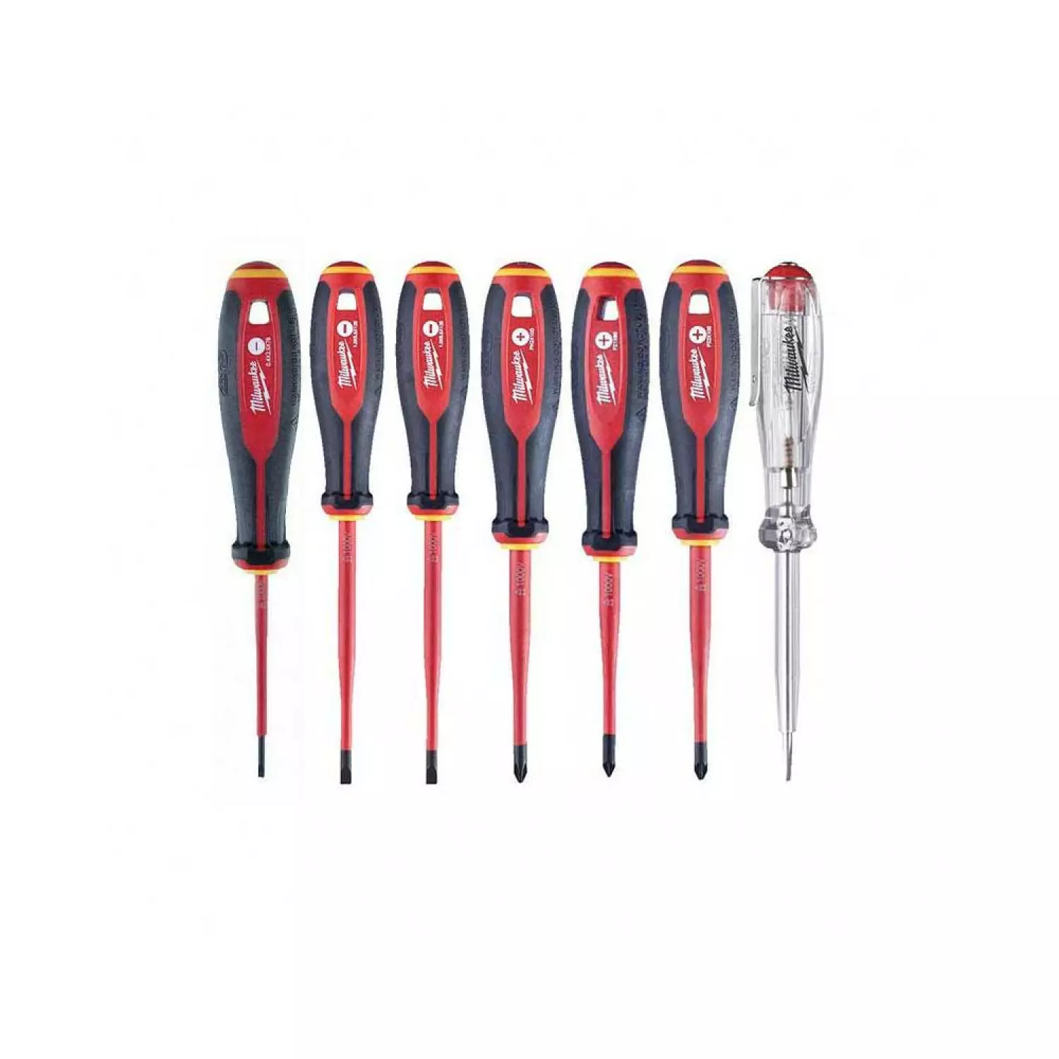 Milwaukee 4932478738 7-delige Tri-Lobe VDE Schroevendraaierset - Pozidriv