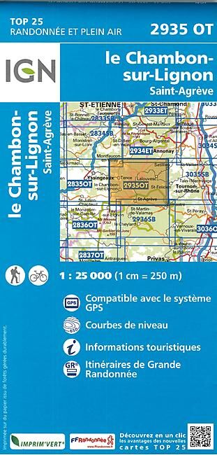 IGN - TOP25 2935OT LE CHAMBON 1 25 000