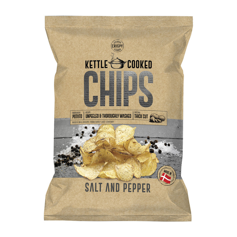 Kettle Cooked Chips - zeezout en peper - 150 gram
