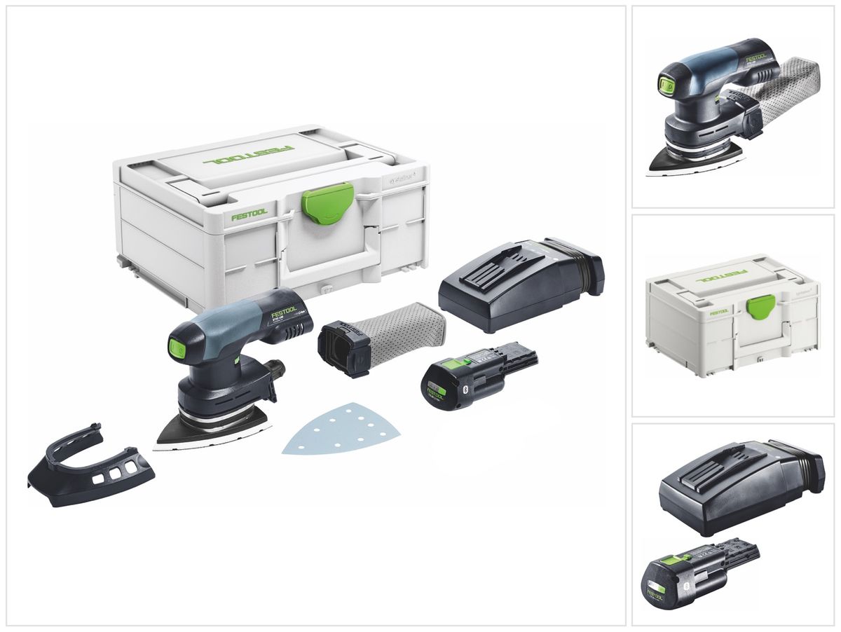 Festool DTSC 400-Basic Accu Deltaschuurmachine 18 V 100 x 150 mm Borstelloos + 1x 3,0 Ah Accu + Lader + Systainer