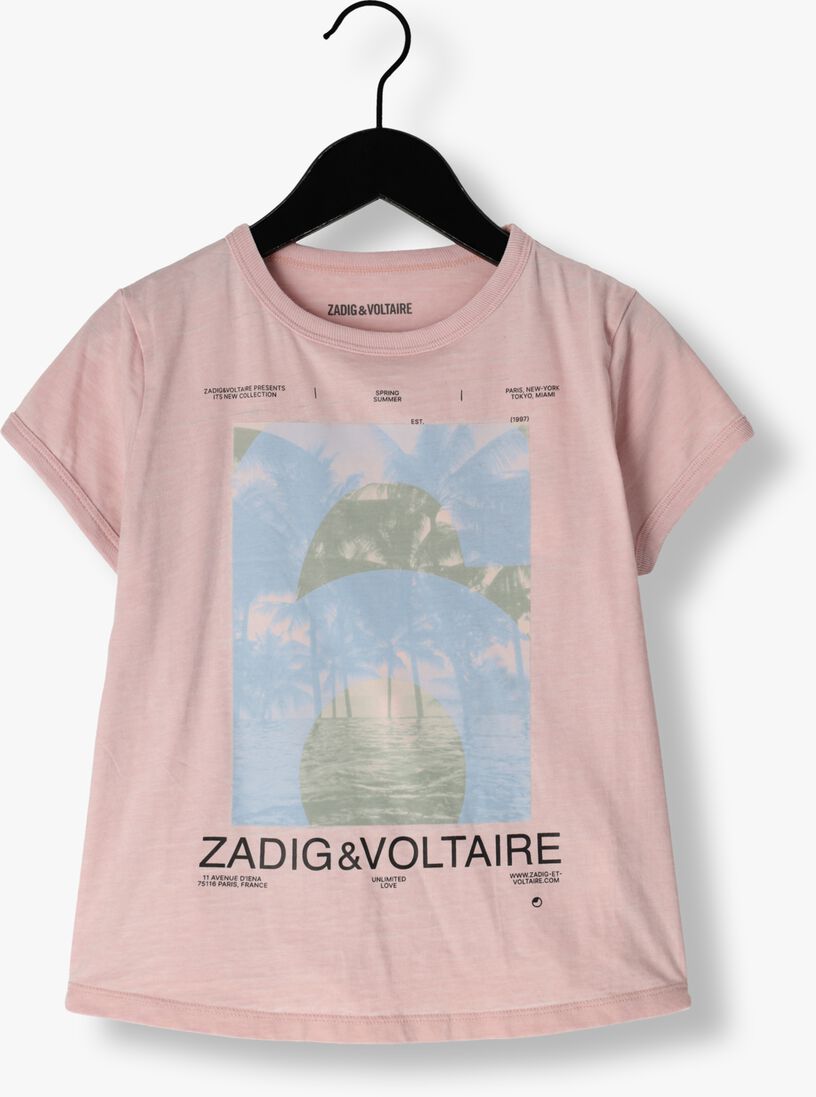 ZADIG & VOLTAIRE lichtroze zadig & voltaire t-shirt x60042