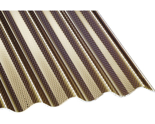 Gutta acrylaat golfplaat Sinus 76/18 honingraatstructuur brons slagvast 2000 mm x 1045 mm x 3 mm