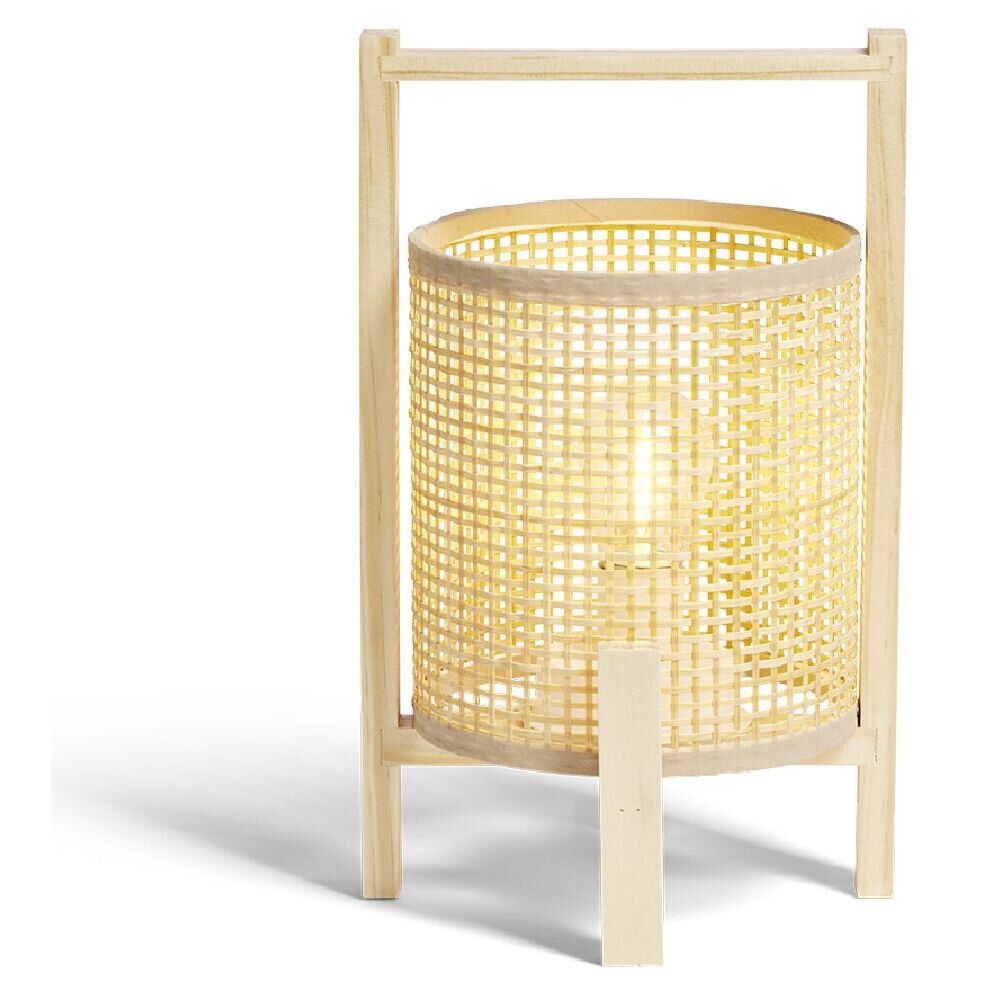 Lampe de table LED en bambou et bois