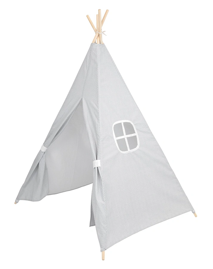Spielzelt TIPI gepunktet in grau