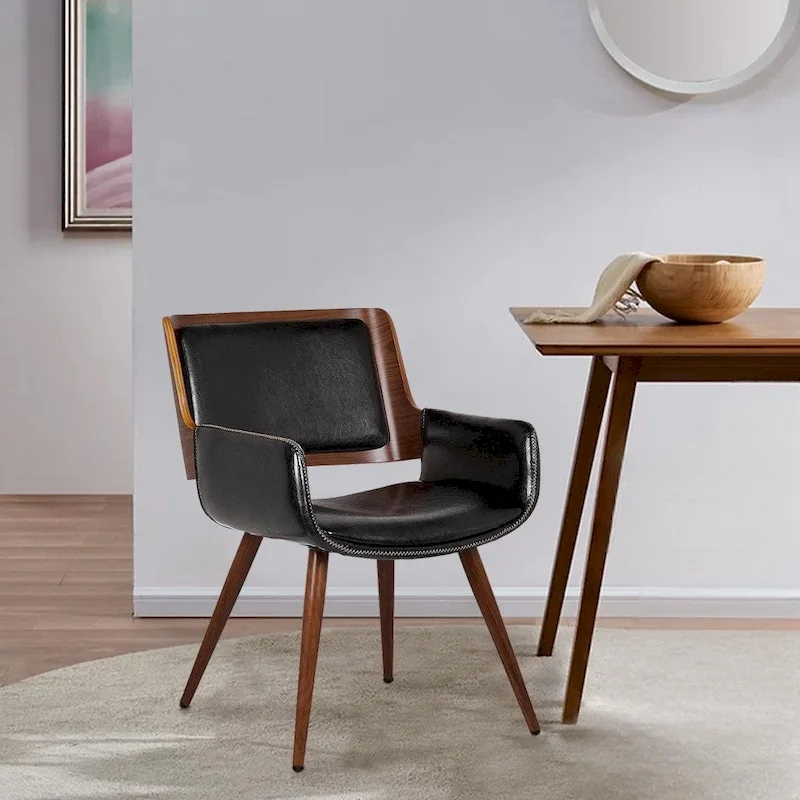 Carson Carrington Kjerringvag Faux Leather Mid-Century Dining Chair with Metal Legs