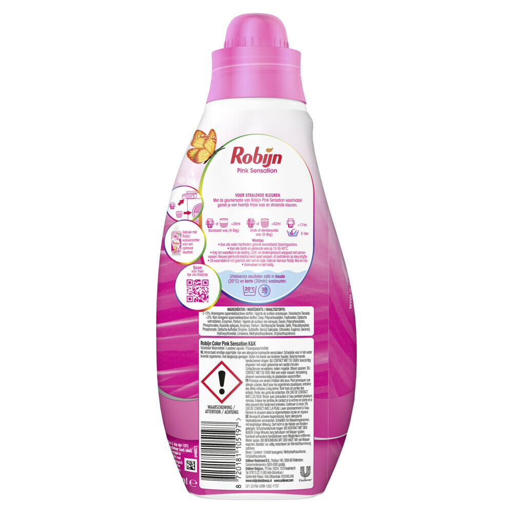 Robijn Klein & Krachtig Wasmiddel Pink Sensation 19 Wasbeurten665 ml
