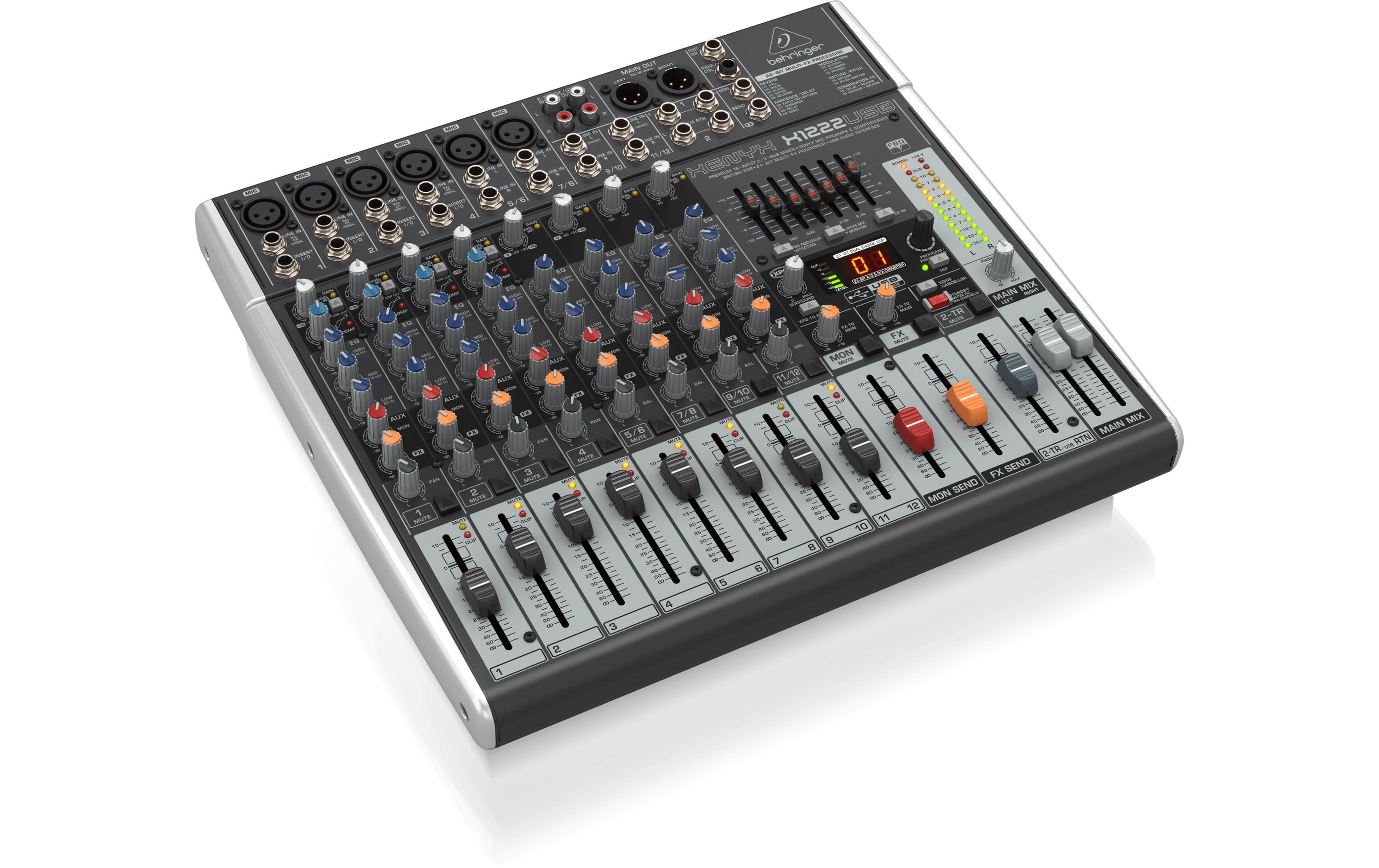Mischpult XENYX X1222USB<br>16-Kanal Analogmischpult mit integriertem USB-Audiointerface
