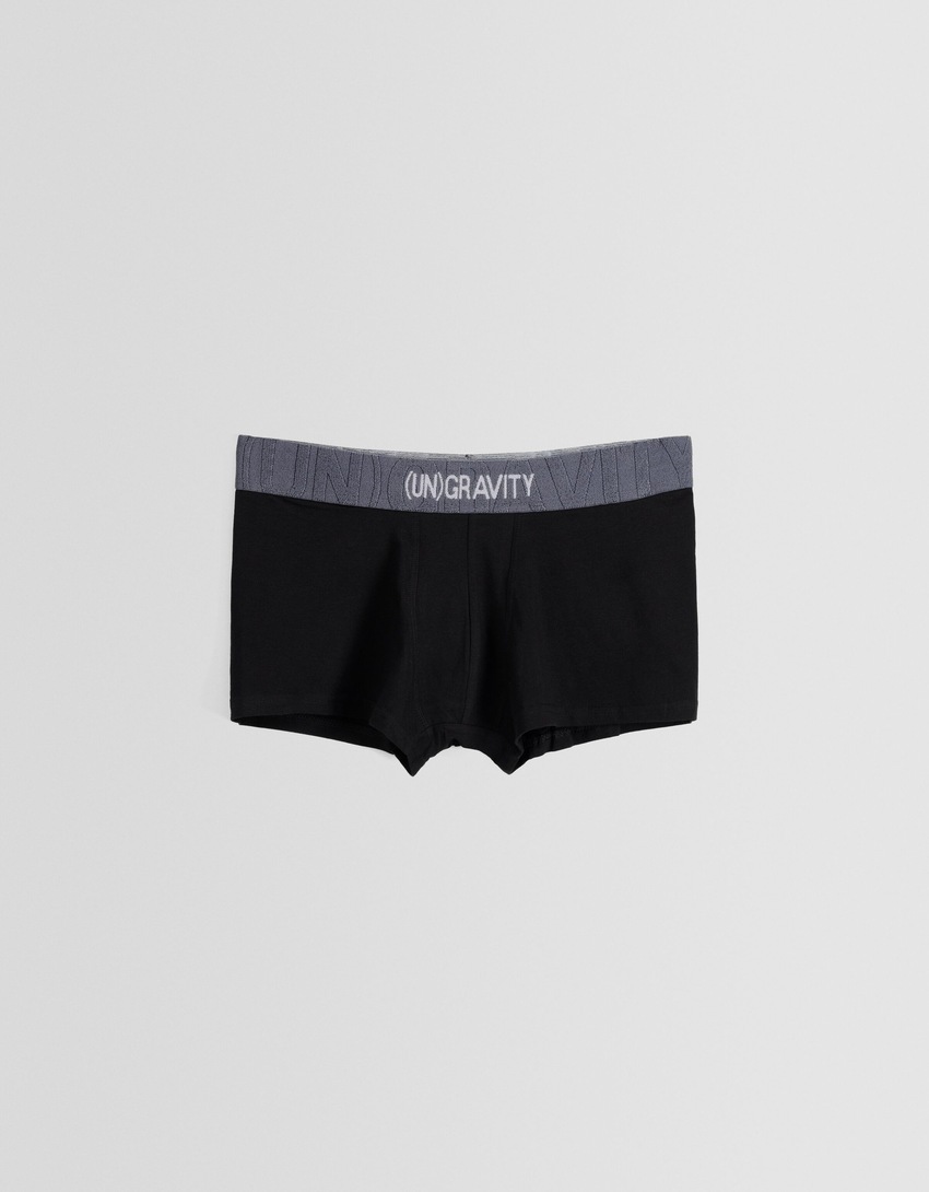 Conjunto de 3 cuecas boxer com slogan
