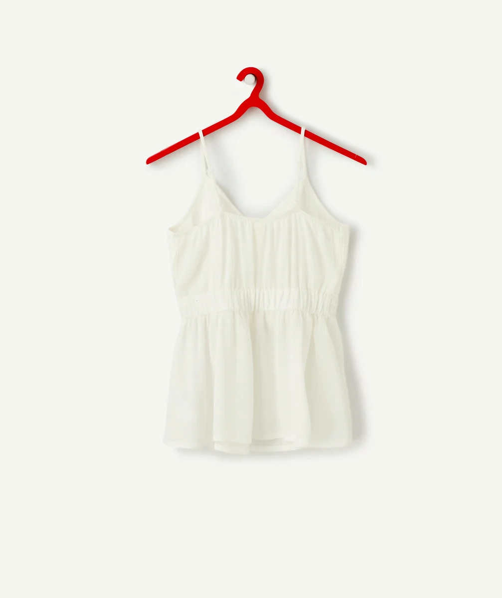 T-SHIRT À BRETELLES FILLE BLANC EN VISCOSE RESPONSABLE