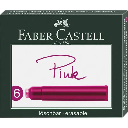 Faber-Castell Tintenpatrone für Füllhalter Standard, pink, 6 Stück