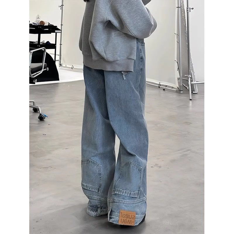 Vhancy - High Rise Washed Panel Wide Leg Jeans