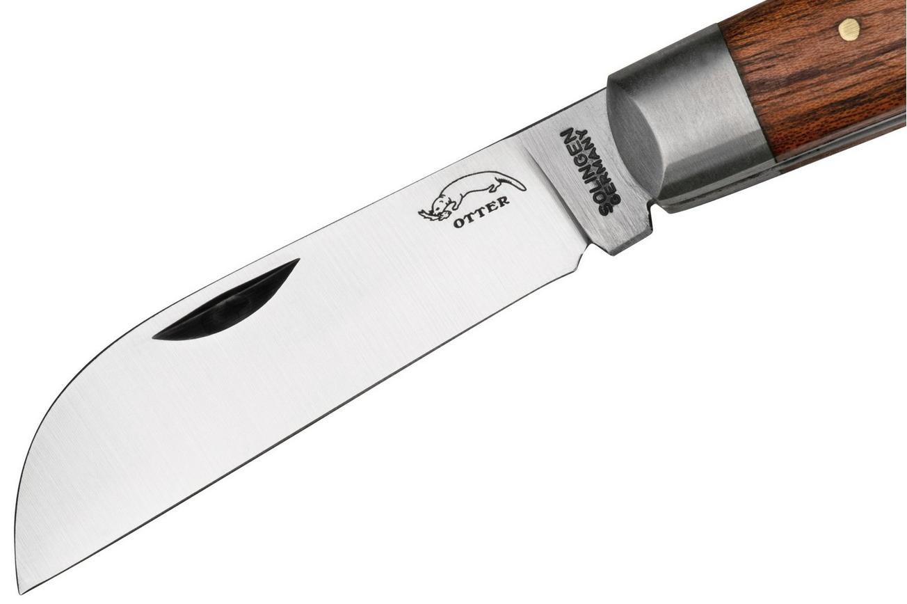 Otter Anchor Knife 174 Small Carbon, Sapeli, Brass Anchor, zakmes
