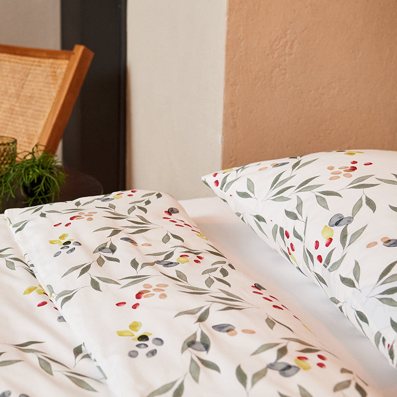 Duvetbezug AMIATA white-olive