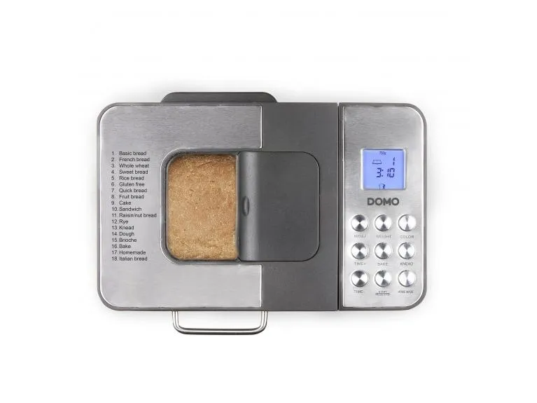 Domo B3971, 1 kg, Forsinket start-timer, Visningsvindue, Variabel skorpe bruning kontrol, Holde varm funktion, Rustfrit stål