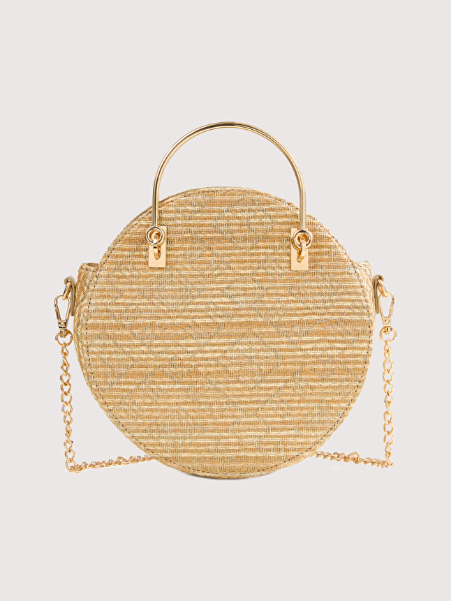Sac rond paille fantaisie