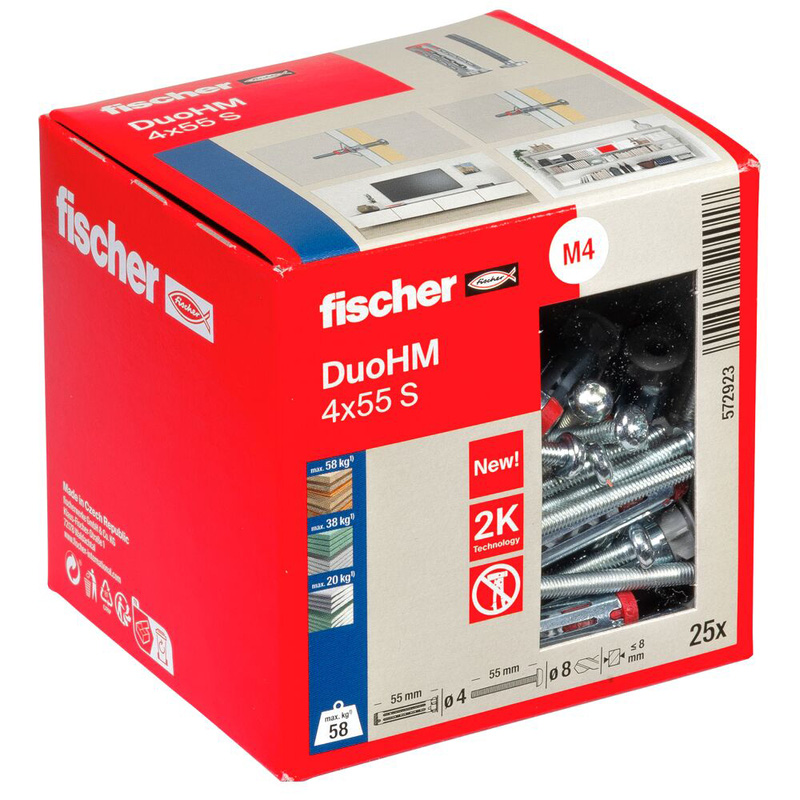 Fischer DuoHM S PH TX hollewandplugpgen 4x55mm TX20