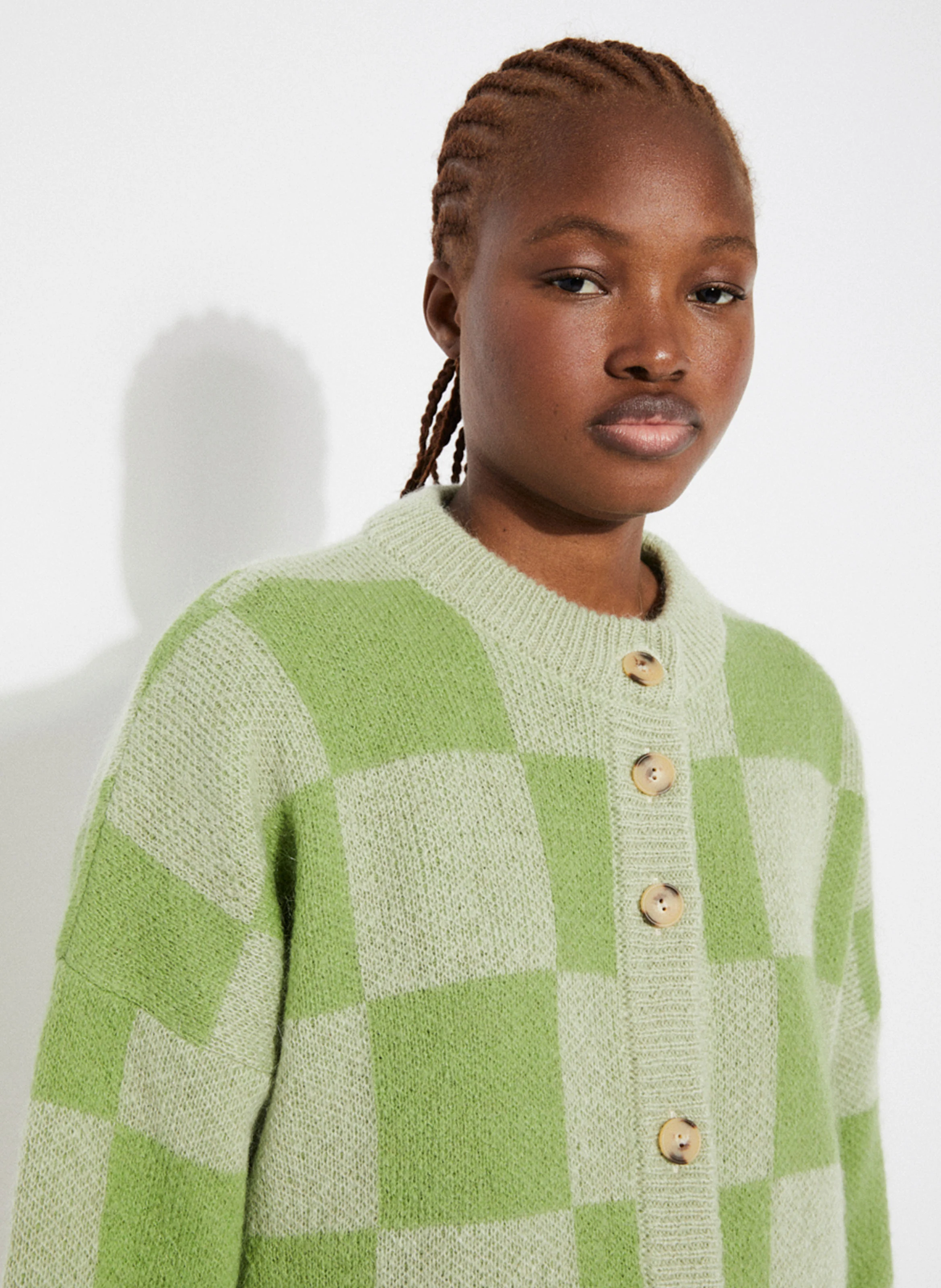 ORLA - Cardigan ample à carreaux | Vert