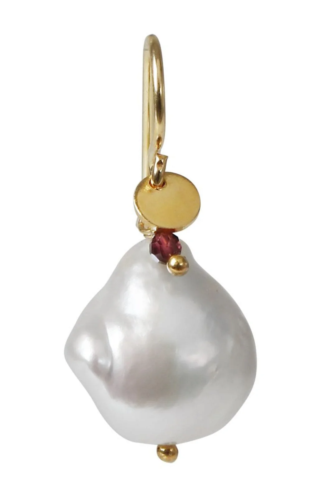 Stine A Baroque Pearl Earring With Gemstone