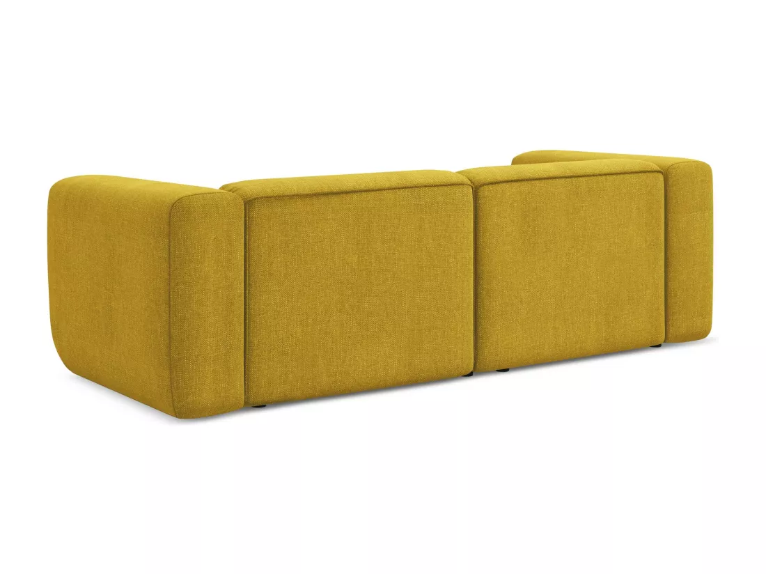Canapé modulable 3 places en tissu chenille - moutarde - EKAHI