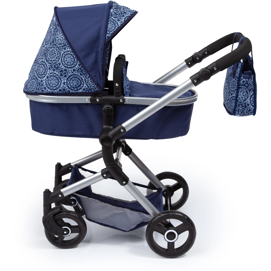 bayer Design Kombi-Puppenwagen Neo Vario blau, mit Muster