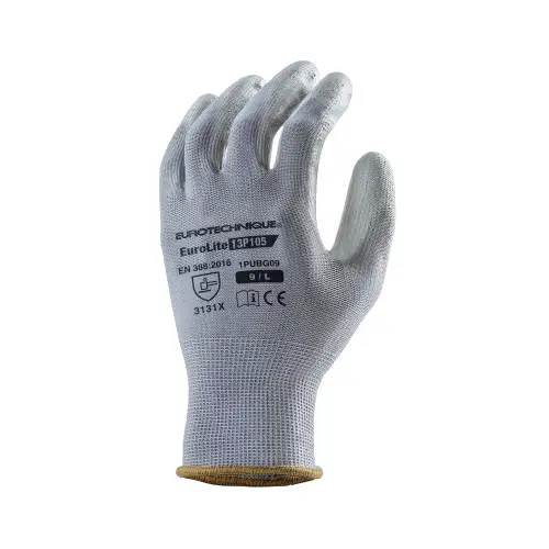 Gant manipulation fine polyester gris enduction PU gris éco