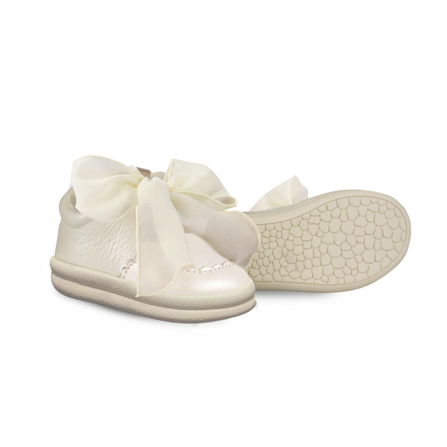 Brookli Sneakers | Off White Metallic Leather