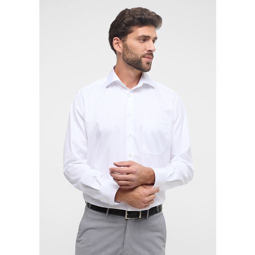 Eterna Langærmet Comfort Fit Skjorte, Hvid, 44