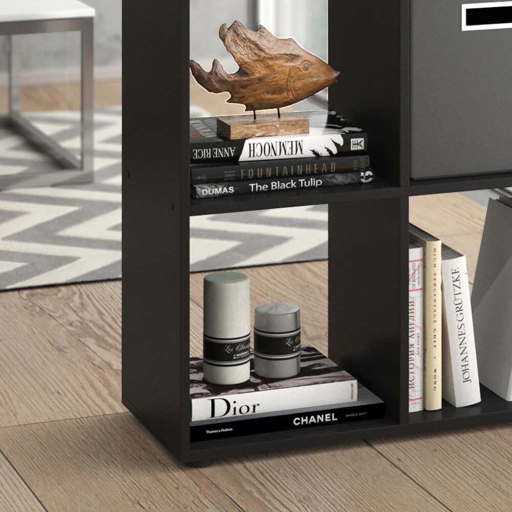 VICCO Raumteiler NOVE 9 Fächer Schwarz - Würfelregal Raumtrenner Standregal