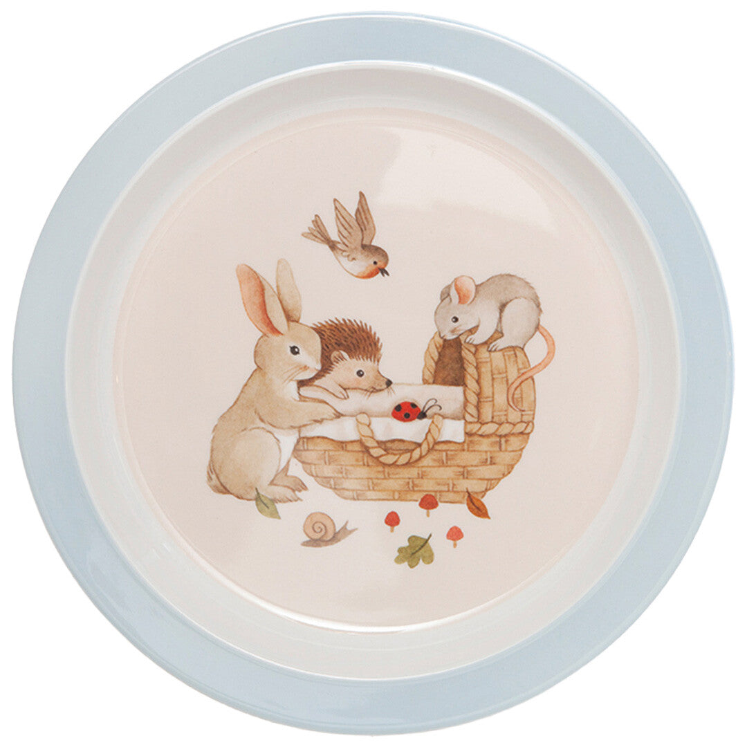 Petit monkey kinderbord animal craddle - dove blue