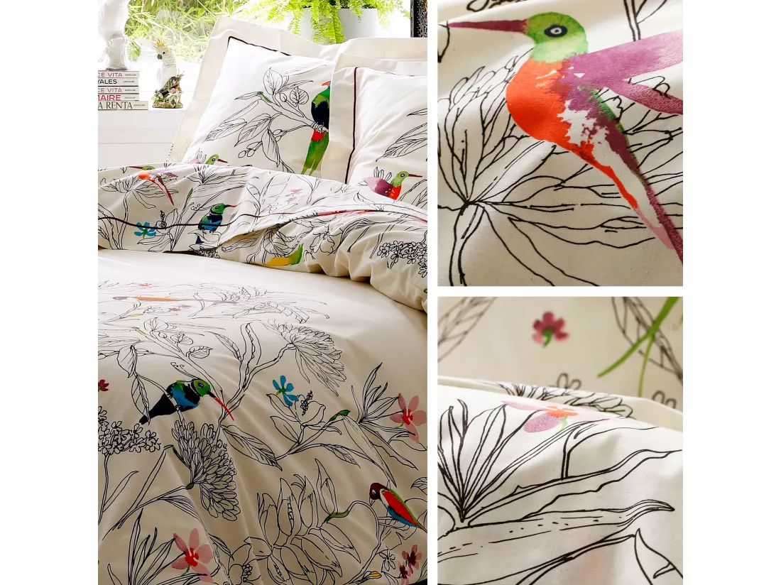 Taie de traversin 200x43 cm coton AMAZONIA ecru