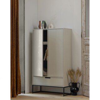 Schrank SILAS 85 x 149 cm Kiefer massiv im Farbton Staub