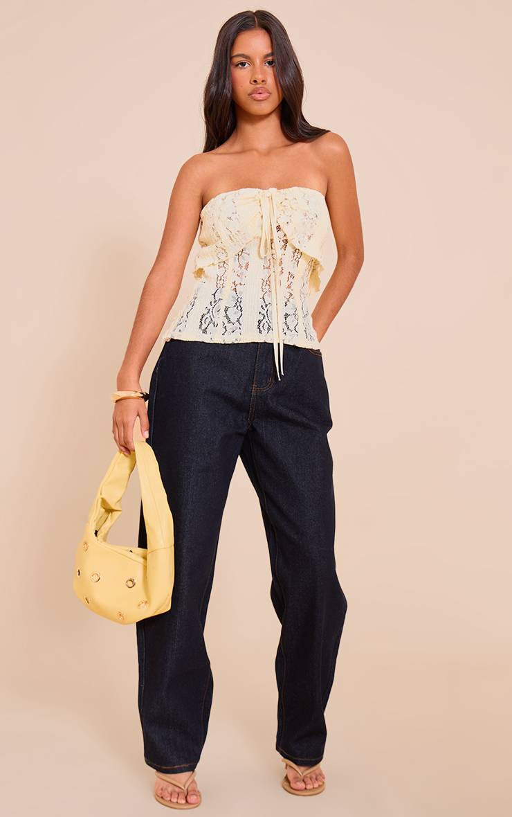 Citron Top Bandeau Ajusté En Dentelle Petite
