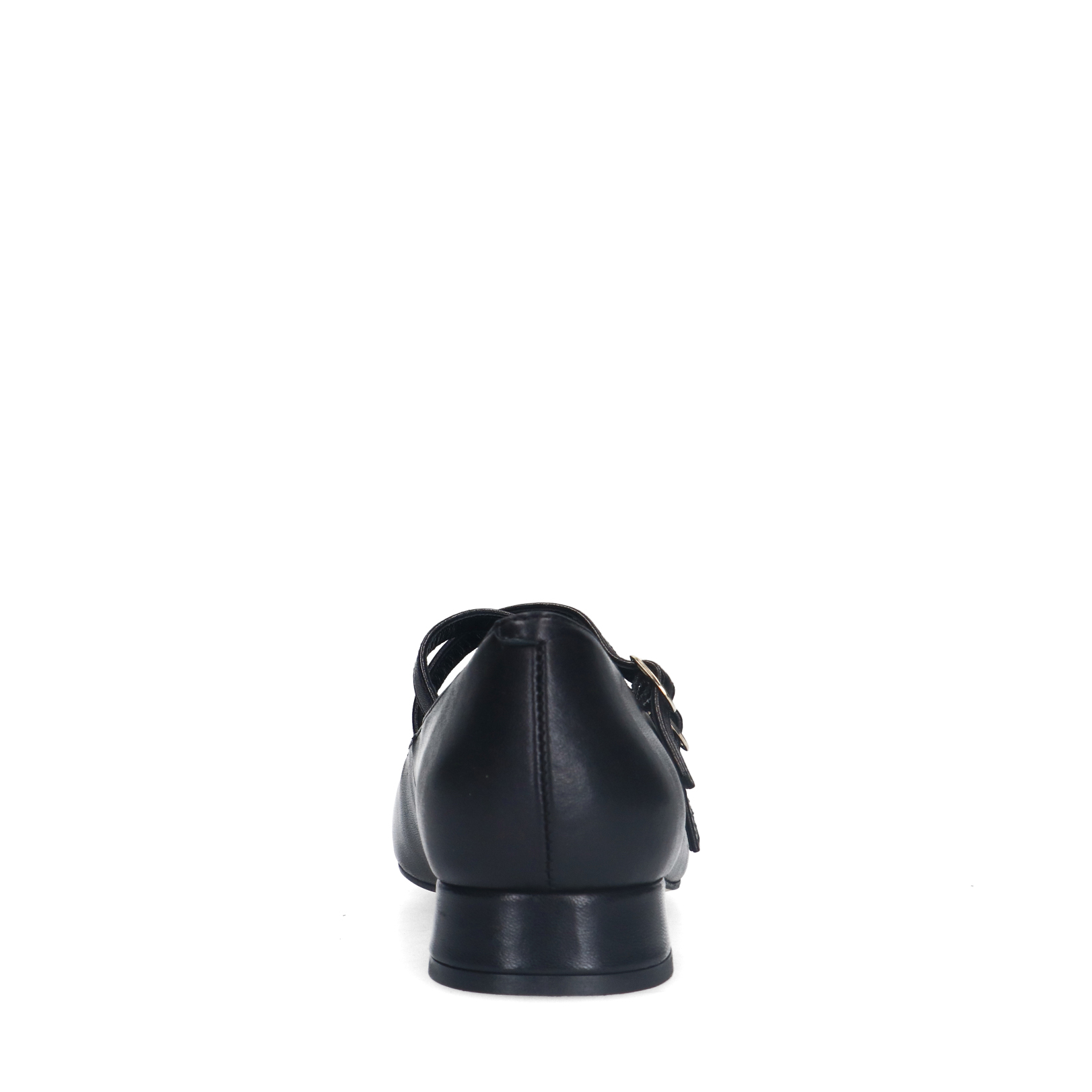 Zwarte leren loafers met hak