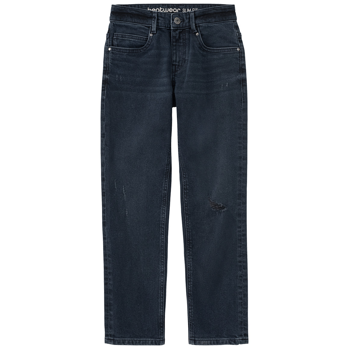 Beatwear Jungen Straight-Jeans im Used-Look dunkelblau