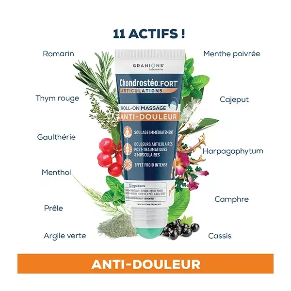 Granions Chondrostéo Fort Roll-on para Massagem Analgésica nas Articulações 50ml