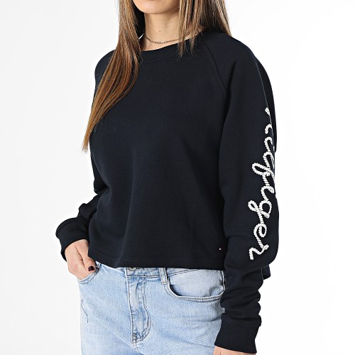 Sweat Crewneck Femme Rope Puff Print 7794 Bleu Marine