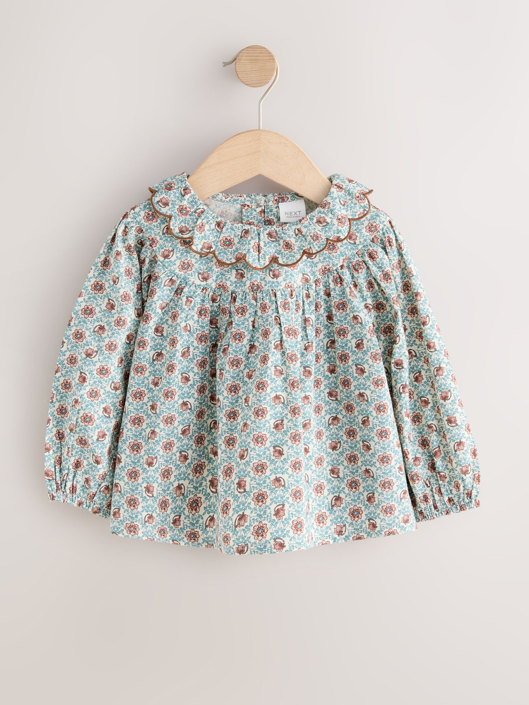 Chocoladebruin - Set van corduroy tuinbroek en blouse (3mnd -7jr)