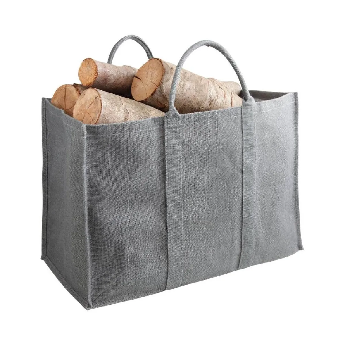Aubry Gaspard Sac à bûches en jute gris