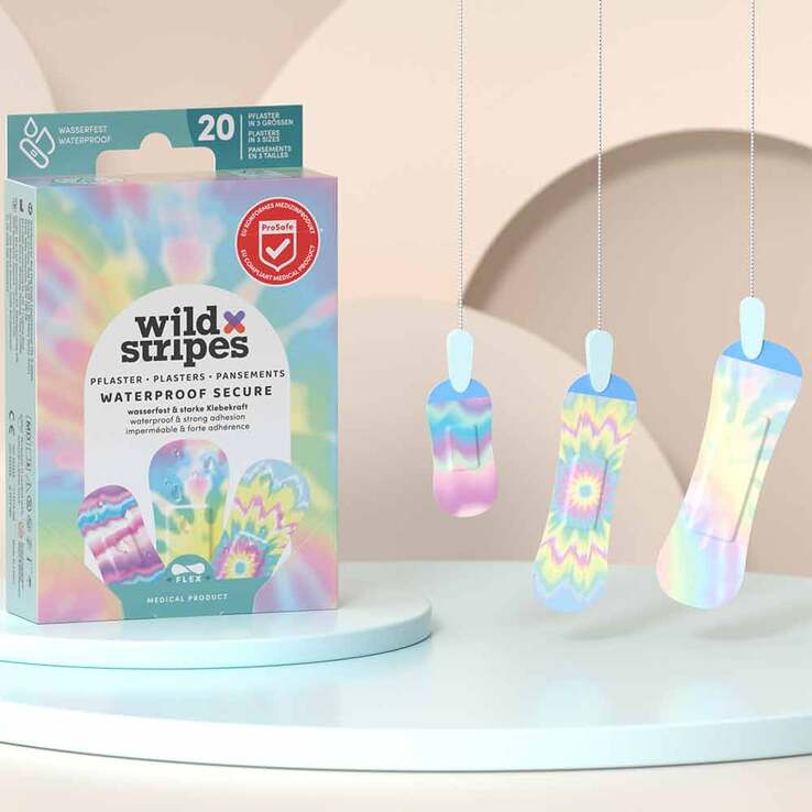 Wild Stripes waterproof secure Rainbow Int Pflaster , 20 St