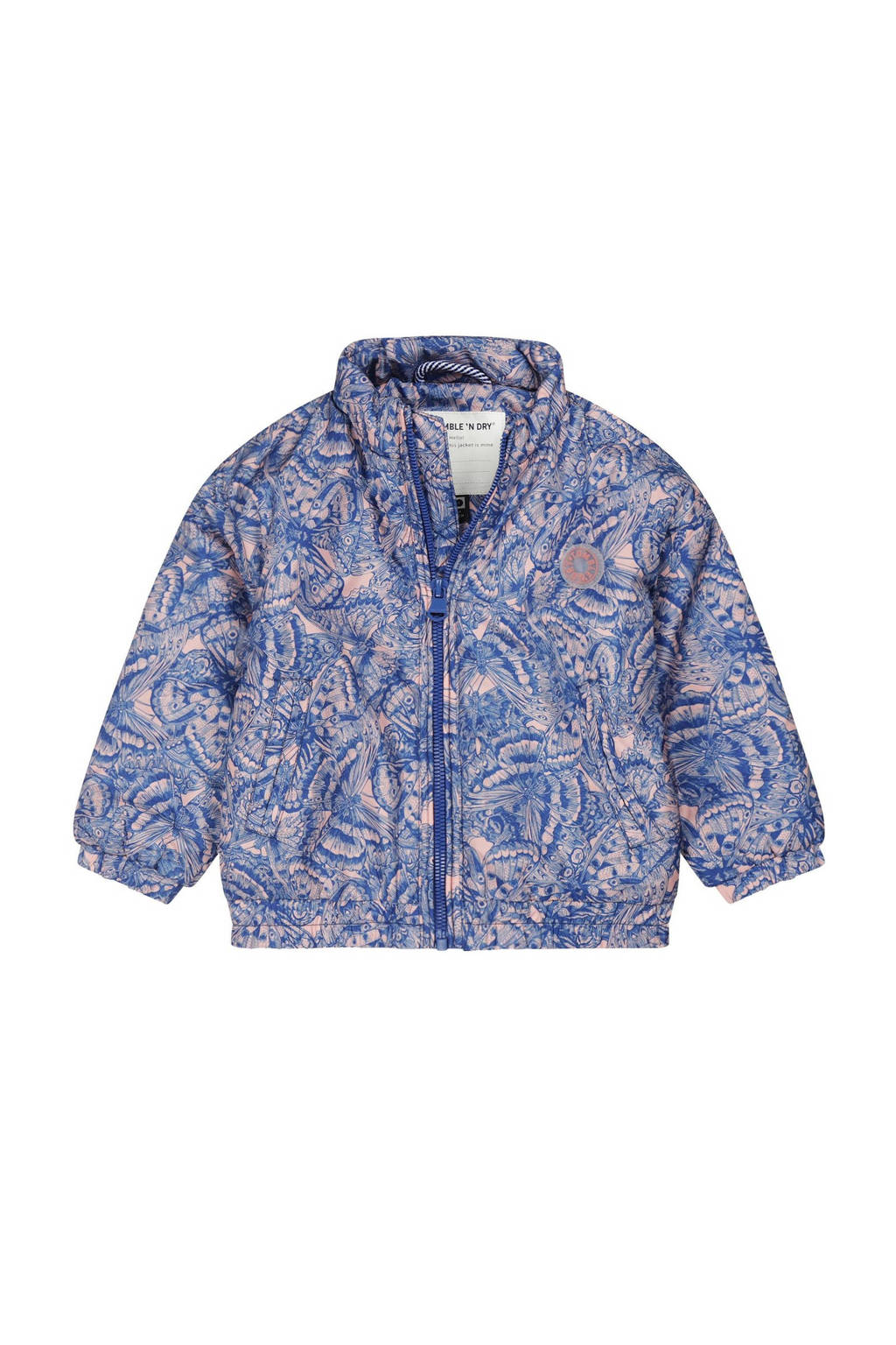 Tumble 'n Dry zomerjas Lilas met all over print blauw/lichtroze
