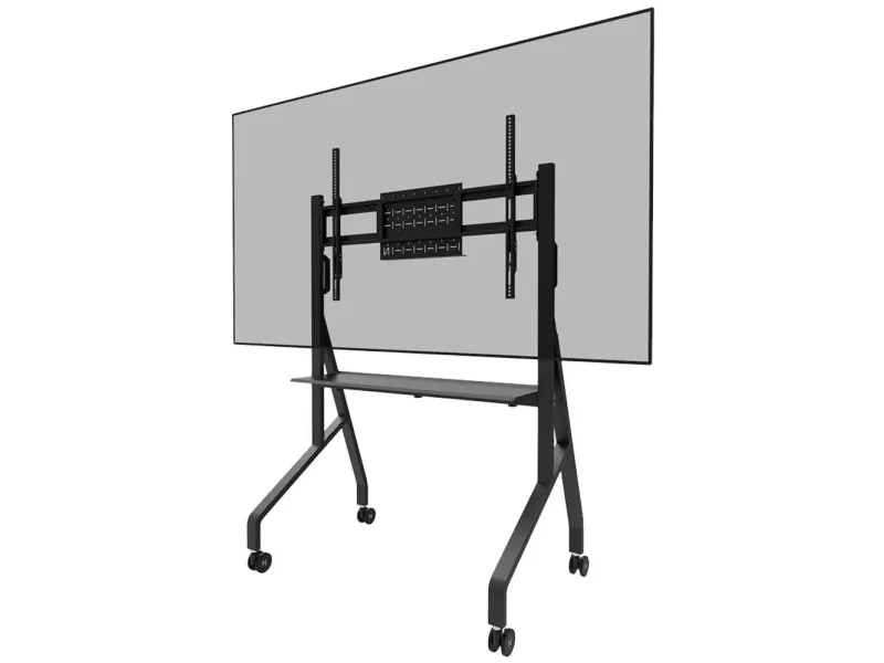 Neomounts FL50-525BL1 - Vogn med hjul - robust - for fladt panel - gulvstander - låsbar - stål - sort - skærmstørrelse: 55