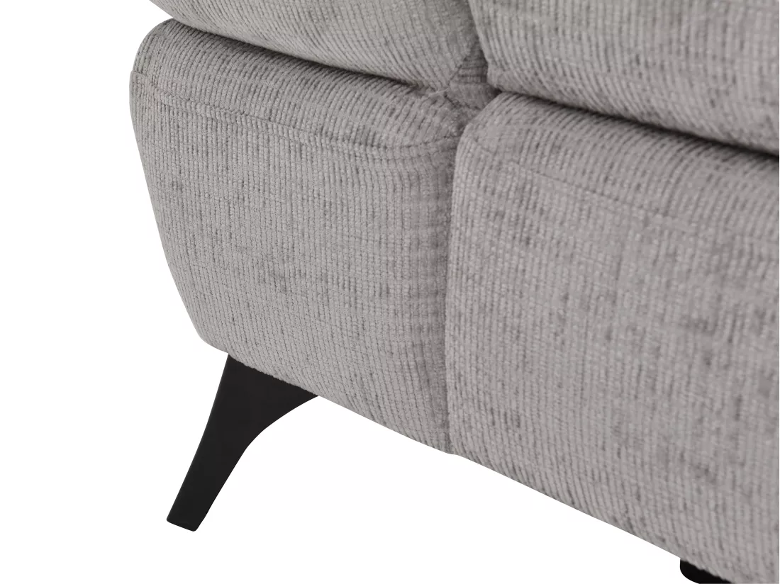 Canapé d'angle droit convertible en tissu texturé gris SURDELI
