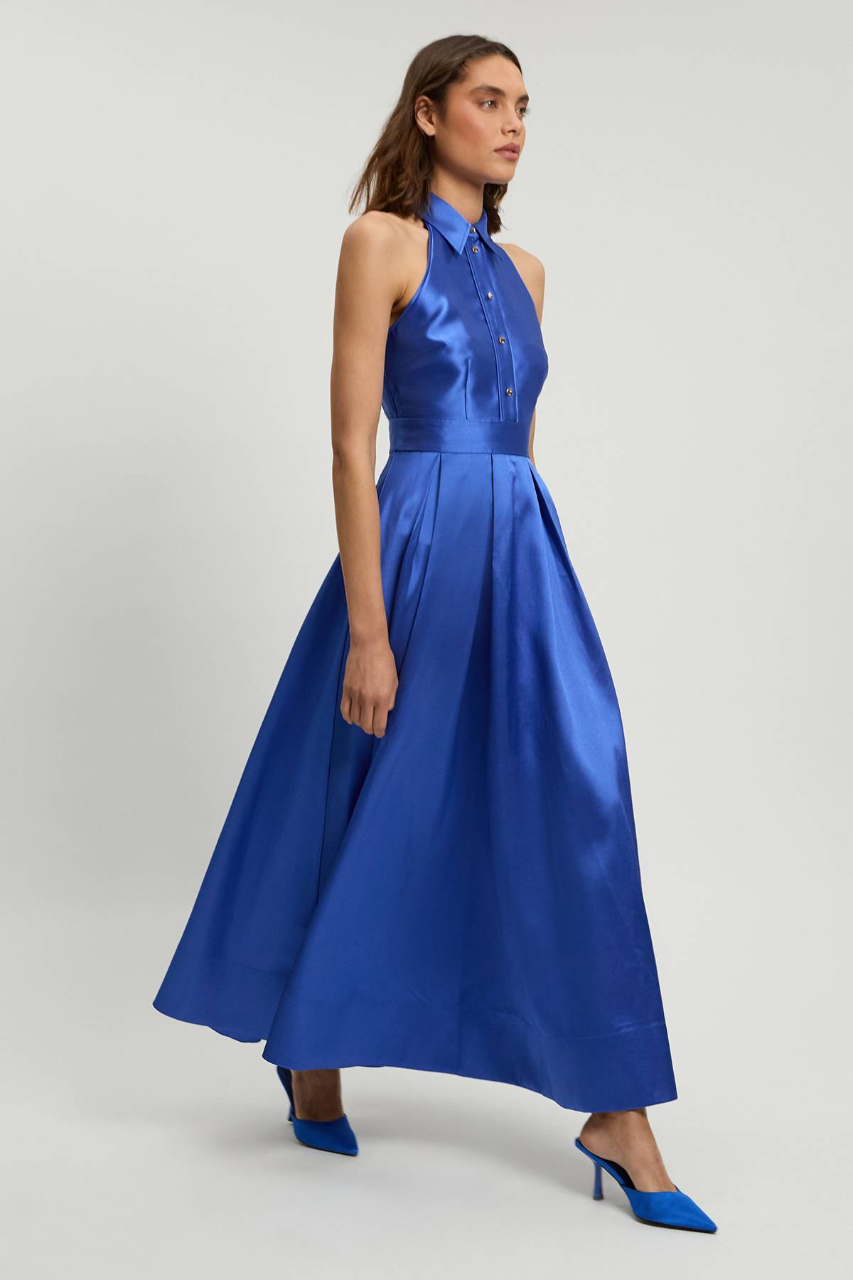 KarenMillen Robe Longue À Col En Sergé