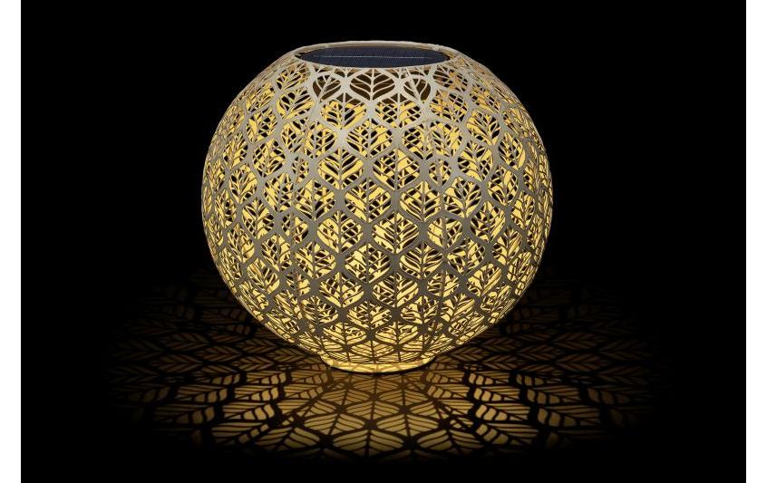 Windlicht Solar Antic Ball Grafic Ø 30 cm, HellbeigeSolarleuchte zum Aufstellen