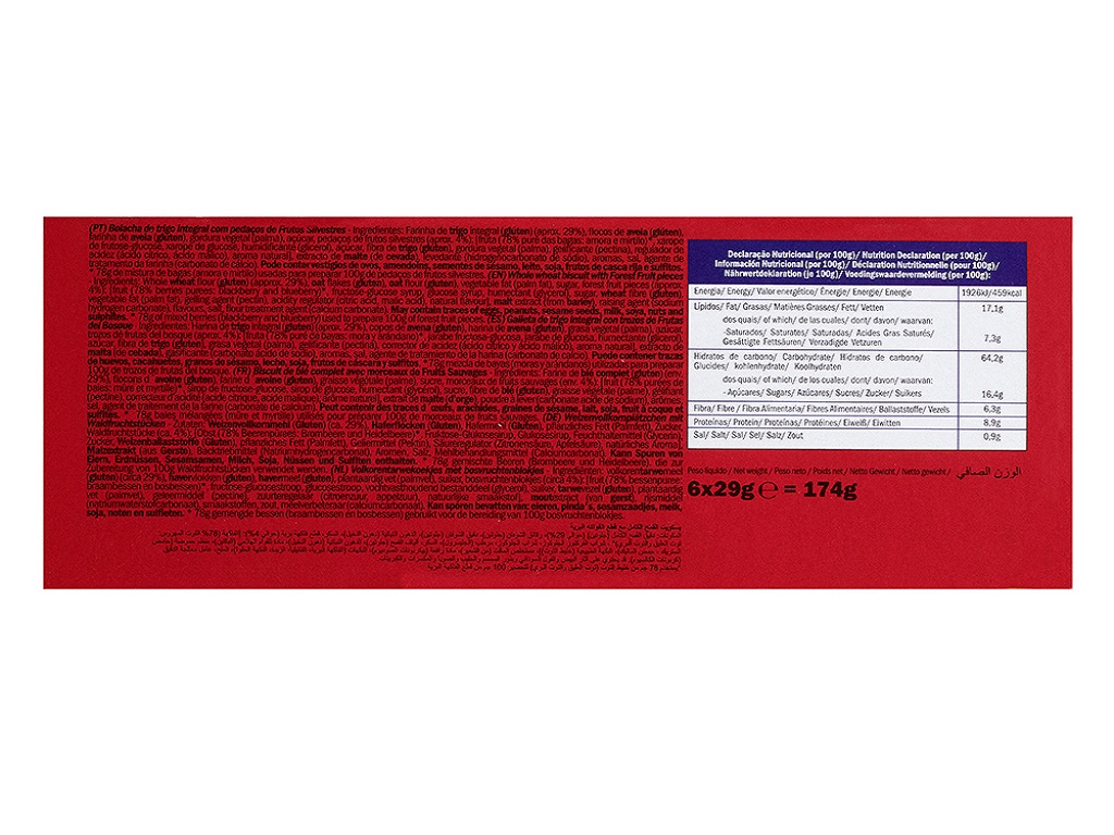 BOLACHA VIEIRA DE CASTRO THINS FRUTOS SILVESTRES 174G