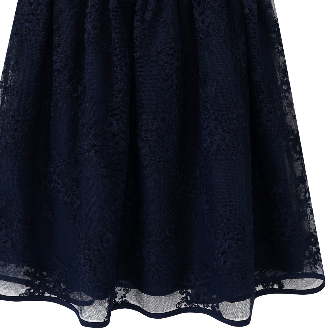 Topolino Mädchen Kleid mit Stickereien dunkelblau